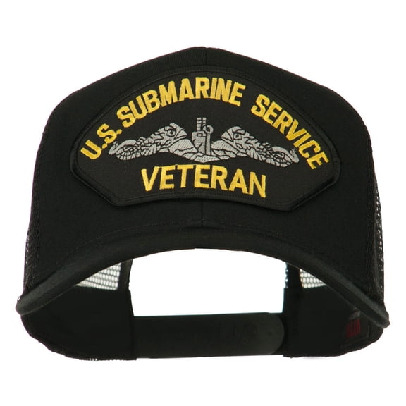 US Submarine Service Veteran Patched Mesh Back Cap - Black OSFM