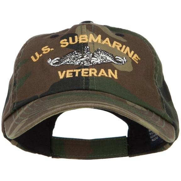 US Submarine Veteran Military Embroidered Enzyme Camo Cap - Camo OSFM
