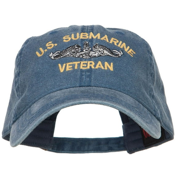 US Submarine Veteran Military Embroidered Washed Cap - Navy OSFM