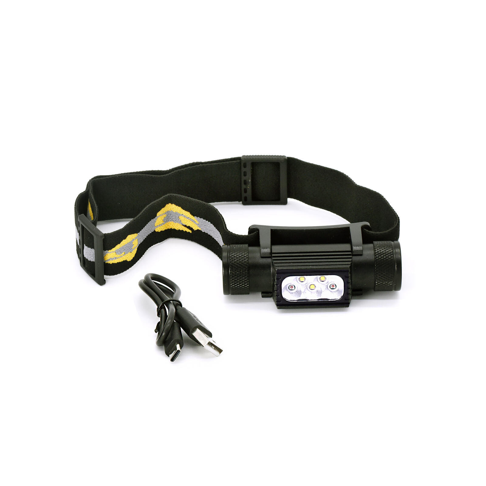 US Survival Solution LED Headlamp - Energy Saving Rechargeable Outdoor Headlamp | Aluminum Alloy Waterproof White & Red Lights for Camping, Hunting, Night Fishing