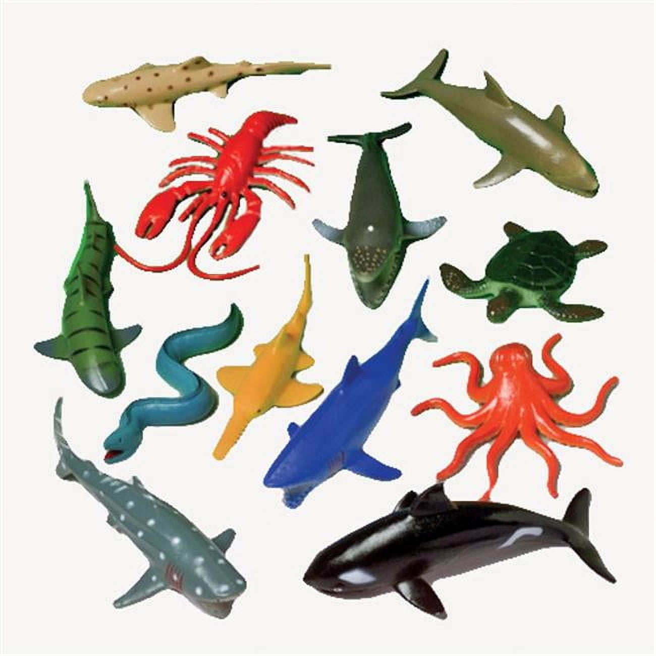 Assorted Colorful Plastic Sea Creature Toy Set, 12 Pieces