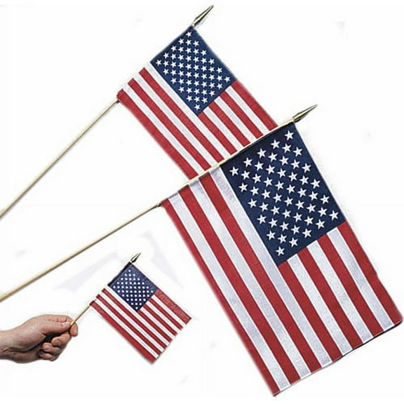 US Toy Company D4 Usa Flags-12X18-Cloth - Pack of 12