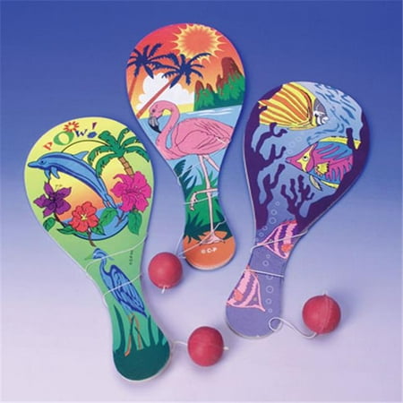 US Toy Company HL104 Luau Paddle Balls - Pack of 12