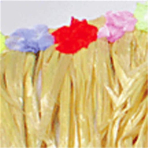 US TOY HL126 Natural Luau Table Skirt With Flowers