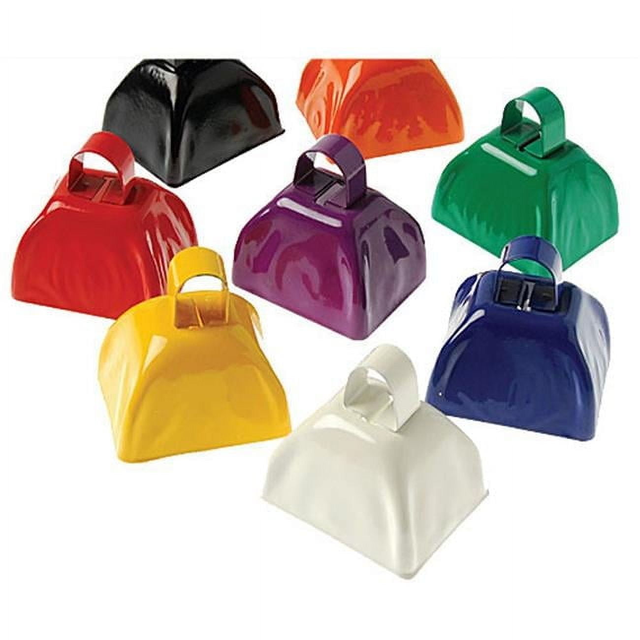 Assorted Colorful Metal Cowbells - Pack of 12
