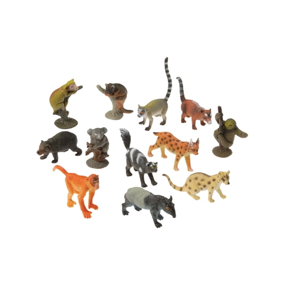 Rain Forest Animal Miniatures Set Diorama Recreation 12 Pack Toys