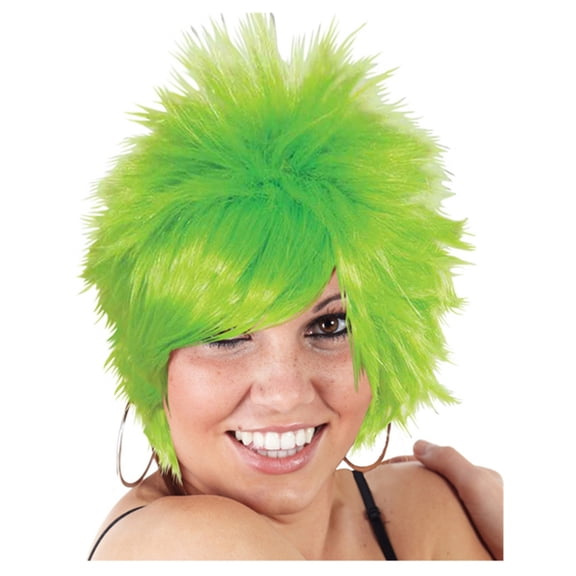US Toy Green Mid-Length Spiked Punk Mod Pixie St Patricks Day Costume Wig
