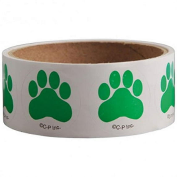 US Toy KD49-10X34 100 Piece Pawprint Stickers, Green - 34 Rolls