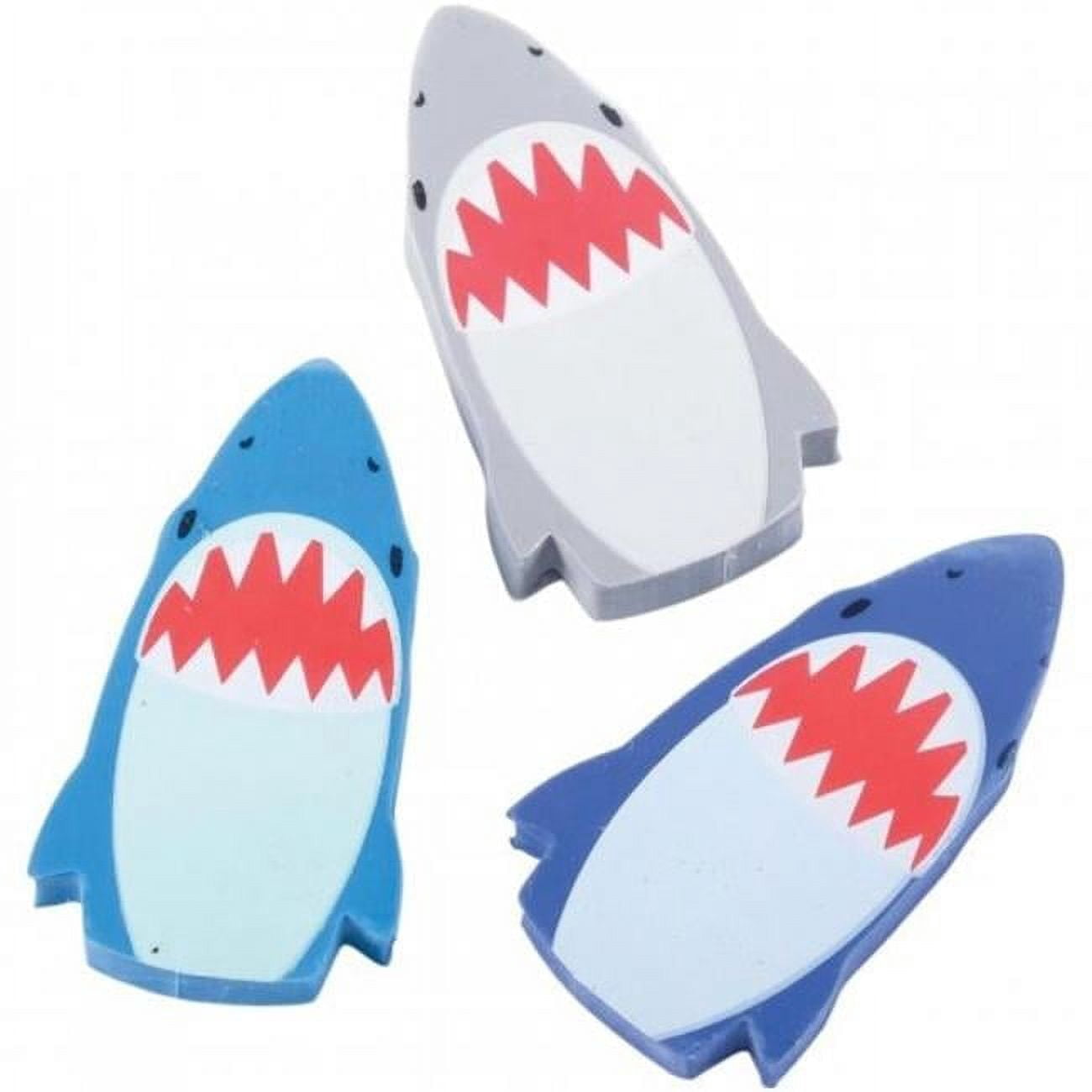US Toy LM233 Shark Erasers - 3 Assorted Color