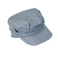 thumbnail image 1 of US Toy Striped Old-Timey Train Engineer Costume Hat, Blue White, Child-Size, 1 of 2