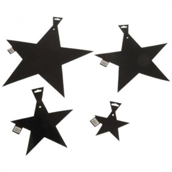US Toy TU50-01X6 15 in. Foil Stars, Black - 24 Piece - 6 Per Boxes