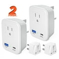 thumbnail image 1 of US to UK Ireland Travel Power Adapter with 1 Universal Outlet to US Travel Adapter, US to Scotland Irish UK Plug Converter with GaN USB C PD 30W (2Pack Total 4), 1 of 7