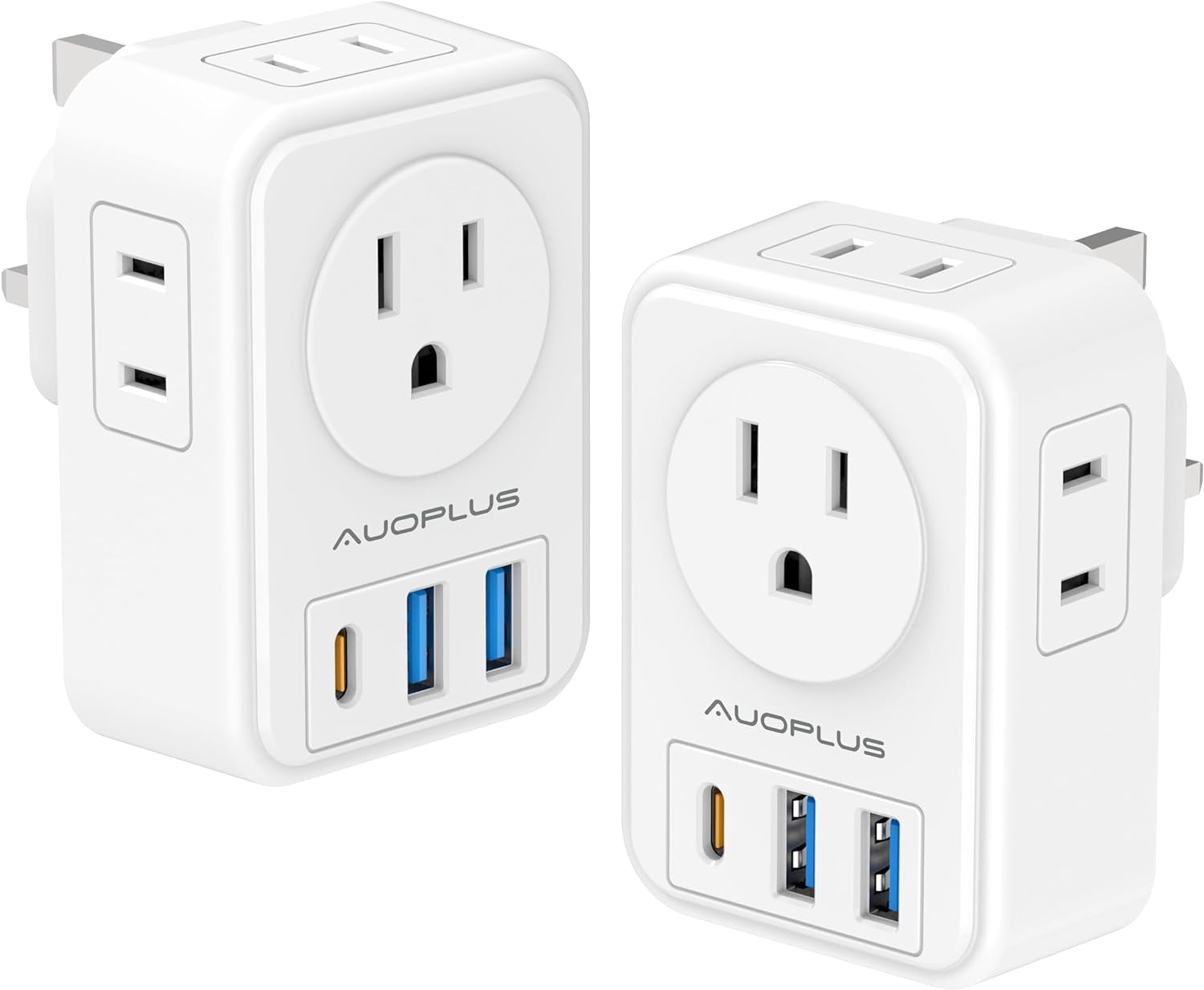 US to UK Plug Adapter 2 Pack, Type G Ireland Travel Adapter with 4 ...