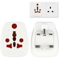 thumbnail image 1 of US to UK Plug Adapter, UK Adapters for Travel, Type G Adapter for Travel, Ireland Plug Adapter, Type G Plug Adapters, for Scotland British London England Hong Kong Irish Ireland (White, 2 Pack), 1 of 14