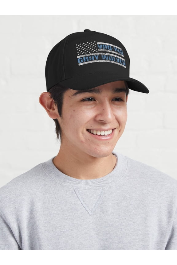 US VAQ-142 Gray Wolves 1525 Baseball Hat, Electronic Attack Squadron Graphic Design, Classic Cap