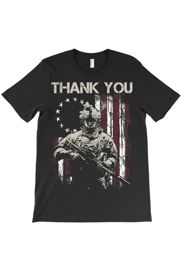 US Veteran American Flag Betsy Ross Flag, Thank You Veterans Military G2387 Unisex T-Shirt, Up to Size 5XL
