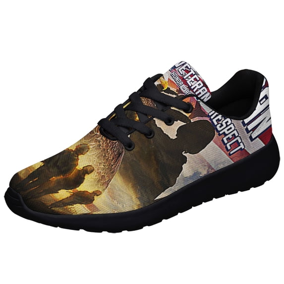 US Veteran American flag Memorial Shoes Sneakers Black Size 11