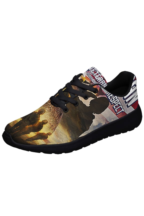 US Veteran American flag Memorial Shoes Sneakers Black Size 9.5