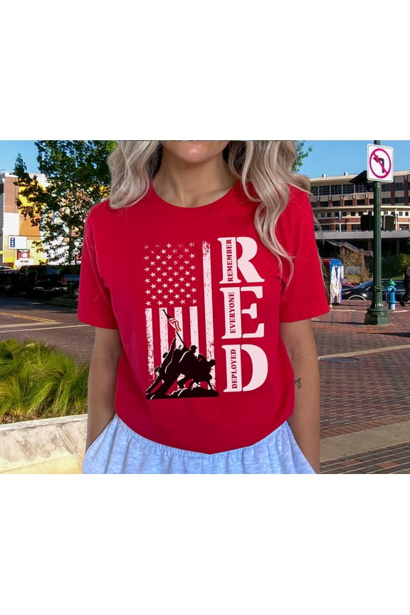 US Veteran, Remember All Deployed Shirt, Friday Wear Red Tee, Military Support, RED Friday Tee, Patriotic Apparel, Support Our Troops