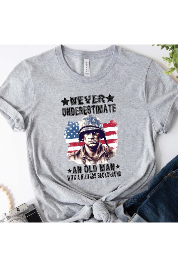 US Veteran Shirt: American Flag Tee, Military Background