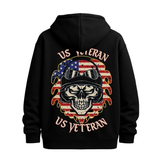 US Veteran Skull sweatshirt Veteran mens regular fit black Warm, suitable for casual wear, perfect for outdoor activities autumn for dad graphic Trendy Unisex Shirt Graphic tshirts