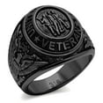 thumbnail image 1 of US Veterans Ring for Men and Women Unisex Stainless Steel Military Patriotic Ring in Black, 1 of 7