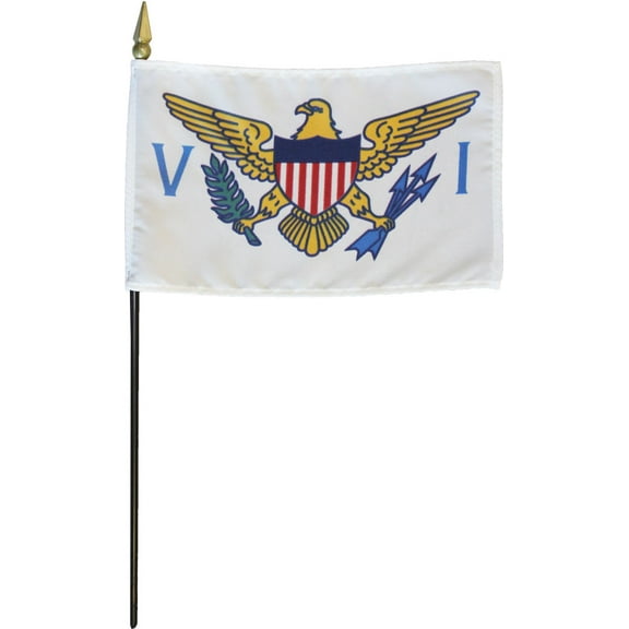 US Virgin Islands - 4"X6" Stick Flag