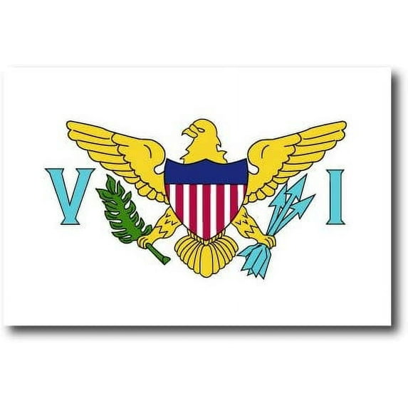 US Virgin Islands Flag Car Decal - 3" x 5"