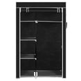 thumbnail image 1 of US-W] 64" Portable Closet Storage Organizer Wardrobe Clothes Rack with Shelves Black, 1 of 15