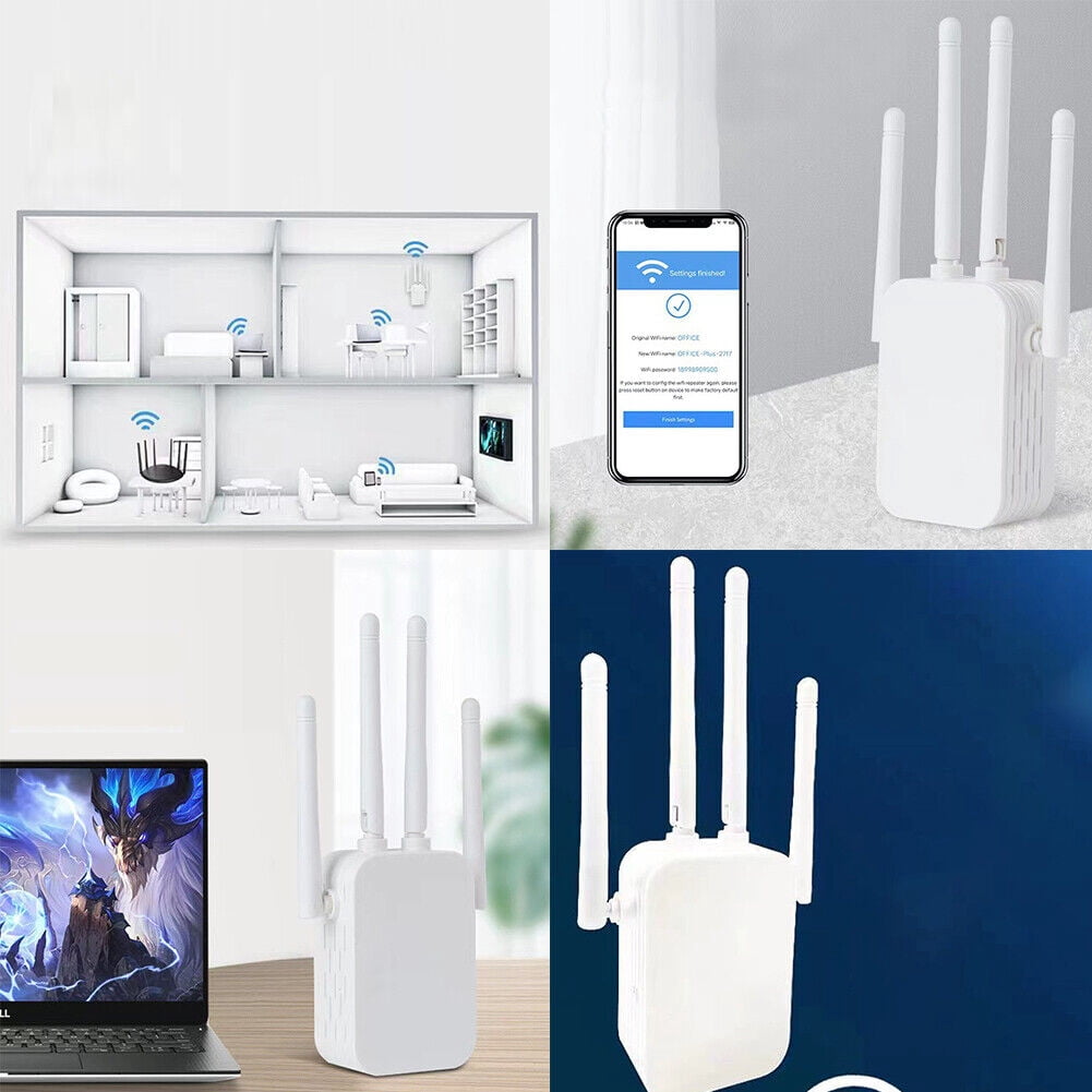 US WIFI Extender 1200Mbps Range Coverage Internet Booster Wireless ...
