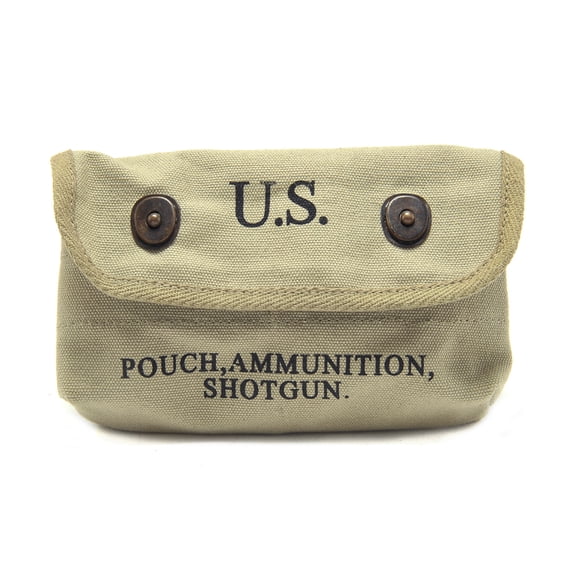 US WW2 Canvas Shotgun Shell Ammunition Pouch marked JT&L? 1943-LT OD