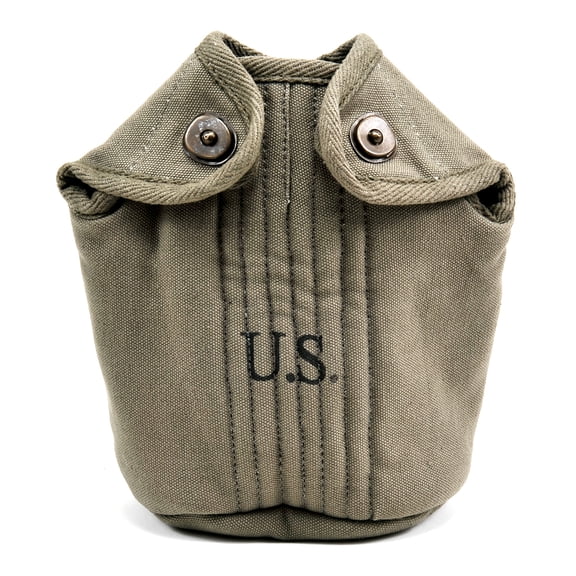 US WW2 M1910 Canteen Cover Dark OD marked JT&L? 1944