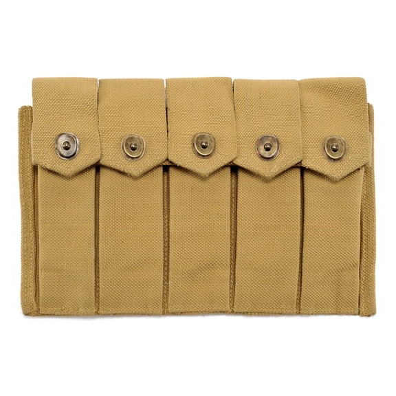 US WW2 Thompson 5 Cell Magazine Pouch Khaki Marked JT&L 1942