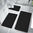 thumbnail image 1 of US Warehouse under $5! kkbbma 3-Piece Memory Foam Bath Mat Set - Non-Slip, Extra Absorbent, Super Soft U-Shaped Toilet Rug, Shaggy Soft Bath Mats, Machine Washable for Bathroom & Bedroom, 1 of 9