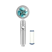 US Water Saving Flow 360 Spinning High Pressure Nozzle Shower Head w/ Turbo Fan