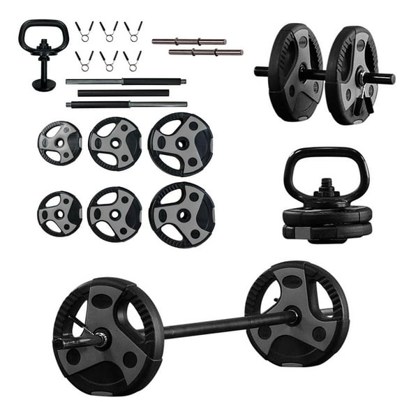 US Weight 43 LB Adjustable Weight Set with Barbell, Dumbbells, and Kettlebell for Home Workouts