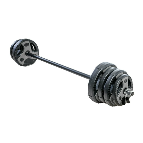 US Weight 54 LB Barbell Weight Set with 55" Adjustable Bar - Home Gym Strength Training Equipment - Grey