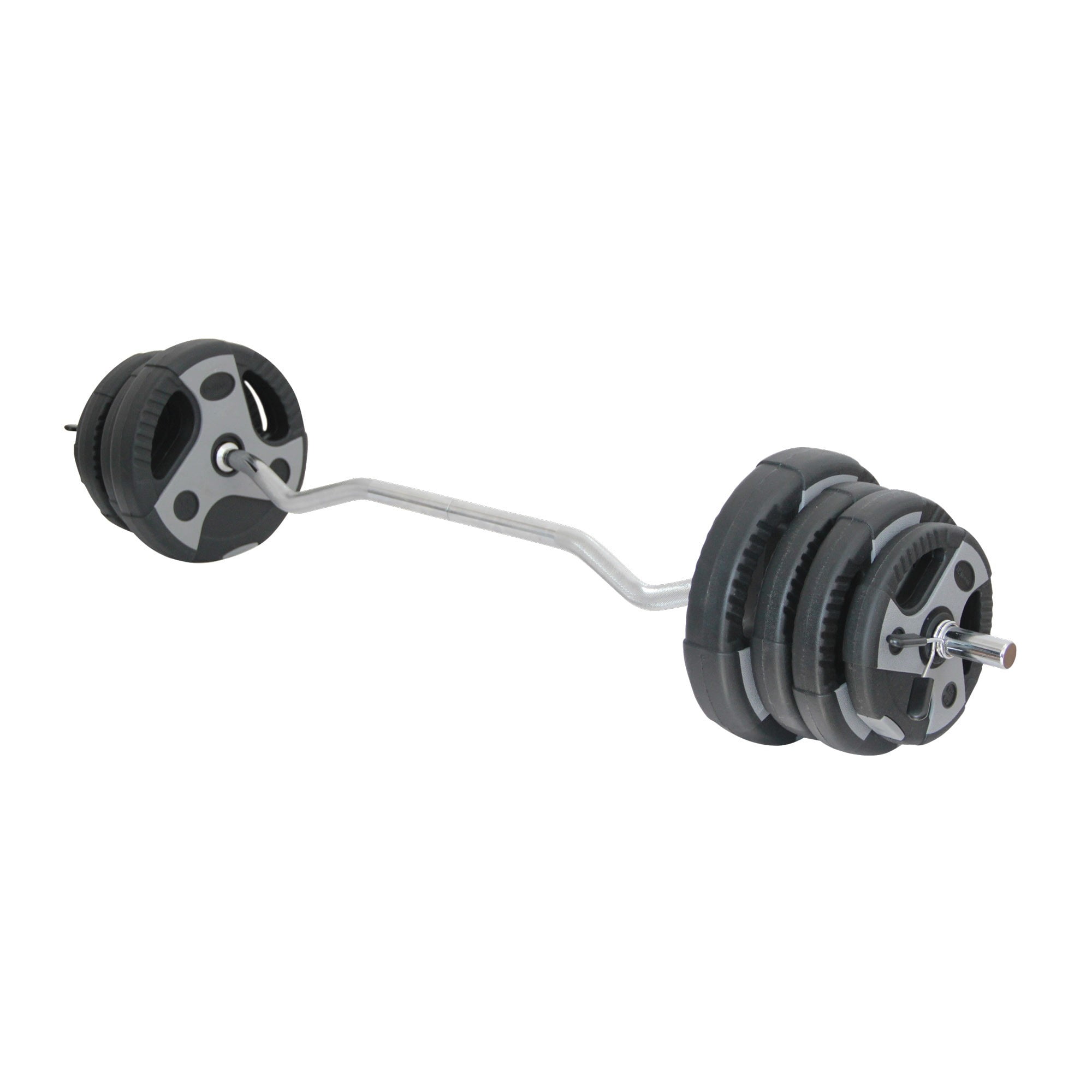US Weight 60lb Curl Bar Weight Set with Spring Clips  Adjustable Workout Set for Home Gym