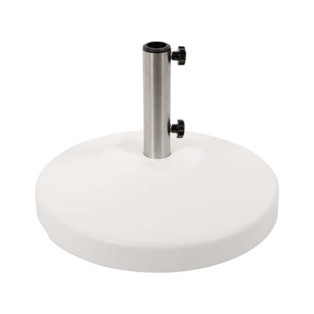 US Weight 80 lbs. Prefilled Concrete Round Outdoor Free Standing Patio Umbrella Base in White