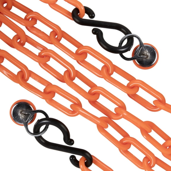 US Weight All-Weather Loading Dock Kit with Magnetic Wall Rings -10 ft of Orange Chain and S-Hooks