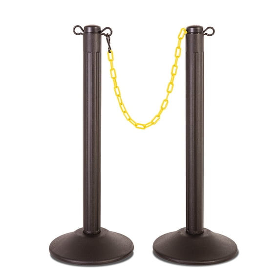 US Weight ChainBoss Outdoor/Indoor Stanchion with 10' of Plastic Chain – Fillable Base
