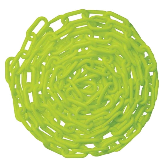 US Weight Chainboss 2" x 100' Safety Green Plastic Safety Chain with SunShield UV Resistant Technology
