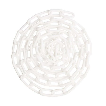 US Weight Chainboss 2" x 100' White Plastic Safety Chain with SunShield UV Resistant Technology
