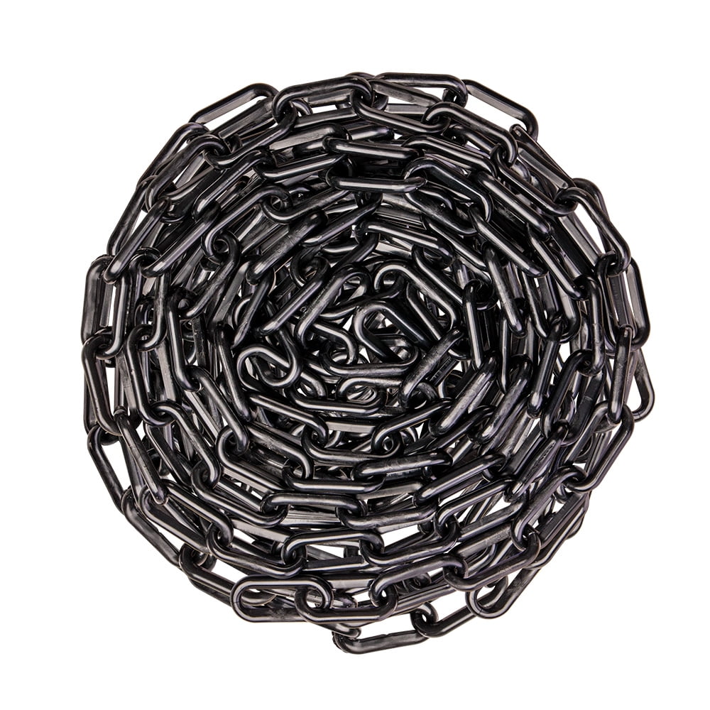 Black High-Density Polyethylene Safety Chain with UV Protection, 50 Feet