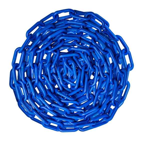 US Weight Chainboss 2" x 50' Blue Plastic Safety Chain with SunShield UV Resistant Technology