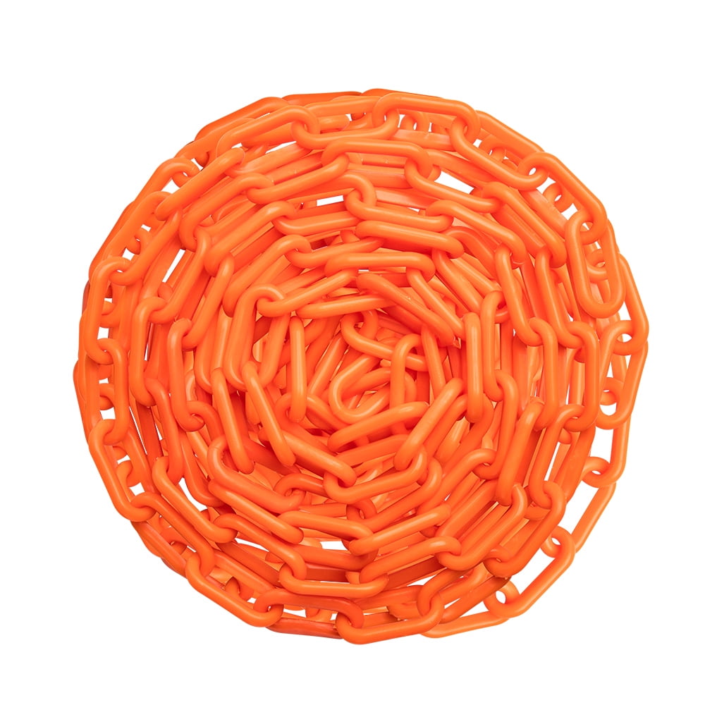 US Weight Chainboss 2" x 50' Orange Plastic Safety Chain with SunShield UV Resistant Technology