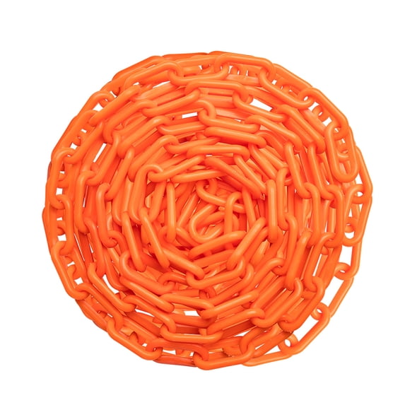 US Weight Chainboss 2" x 50' Orange Plastic Safety Chain with SunShield UV Resistant Technology
