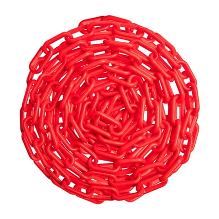US Weight Chainboss 2" x 50' Red Plastic Safety Chain with SunShield UV Resistant Technology