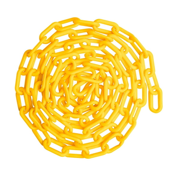 US Weight Chainboss 2" x 50' Yellow Plastic Safety Chain with SunShield UV Resistant Technology
