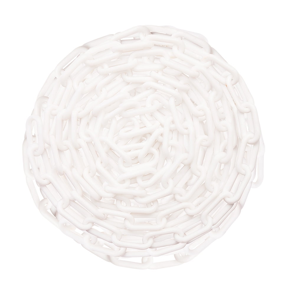 US Weight Chainboss 2" x 500' White Plastic Safety Chain with SunShield UV Resistant Technology